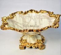 Ваза для фруктов из полистоуна Мрамор, h16,5 см, Р65-22 - вид 1 миниатюра