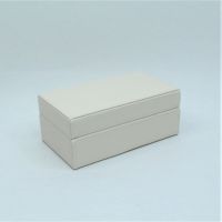 Коробка-органайзер с крышкой, 21 х 12 х 9 см, экокожа, молочный, Z8-12А - вид 1 миниатюра