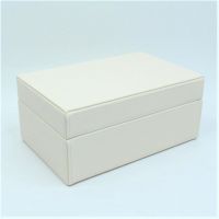Коробка-органайзер с крышкой, 31 х 20,5 х 14 см, экокожа, молочный, Z8-12А - вид 1 миниатюра