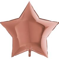 Шар фольгированный Звезда 36", металлик Rose Gold - вид 1 миниатюра