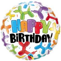 Шар фольгированный Happy Birthday Собачки надувные твистинг, 18" - вид 1 миниатюра