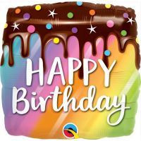 Шар фольгированный Happy Birthday Торт Радужный, 18" - вид 1 миниатюра