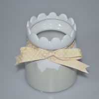 Ваза керамическая с резным краем, 12 см, серый/белый, W18-30 - вид 1 миниатюра