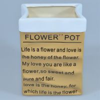 Кашпо керамическое Пакет Flover" Pot , 16,5 см, W16-3 - вид 1 миниатюра