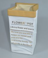 Кашпо керамическое Пакет Flower Pot , 25,5 см, W16-4 - вид 1 миниатюра