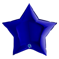 Шар фольгированный Звезда 92 см, металлик Blue Capri