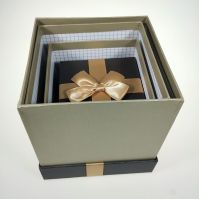 Коробка квадрат с атласным бантом, набор из 4 шт, М61-23 - вид 1 миниатюра