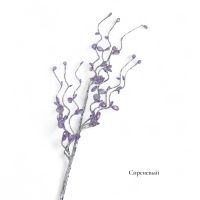 Ветка декоративная с бусинами Капли h72 см, серебро, FA61-2 - вид 4 миниатюра