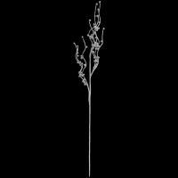 Ветка декоративная с бусинами Жемчуг h72 см, белый, FA61-4 - вид 1 миниатюра