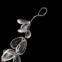 Нить декоративная с бусинами Капли L100 см, прозрачный/серебро, FA61-5 - вид 2 миниатюра