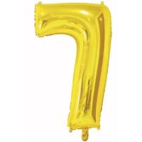 Шар фольгированный цифра 7, золото, 66 см - вид 1 миниатюра
