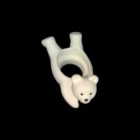 Гипсовая фигурка-подсвечник Мишка h11 х 4 см, белый - вид 1 миниатюра