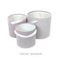 Коробка цилиндр без крышки бархатная, набор из 3 шт, FA3-1/41-1 - вид 15 миниатюра