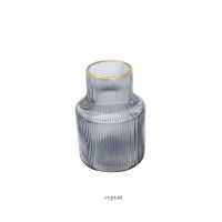Ваза стеклянная Золотая кайма d6.5 х h18 см, Z24-49 - вид 1 миниатюра