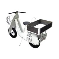 Подставка металлическая для цветов Мотороллер h70 х 102 х 46 см, белый/черный, FA42-36 - вид 1 миниатюра