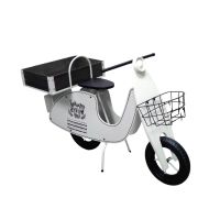 Подставка металлическая для цветов Мотороллер h70 х 102 х 46 см, белый/черный, FA42-36 - вид 1 миниатюра