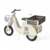 Подставка металлическая для цветов Мотороллер h70 х 102 х 46 см, белый/черный, FA59-19