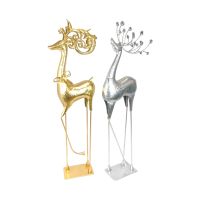 Фигура декоративная Олень новогодний h125 см, металл, FA42-19 - вид 1 миниатюра