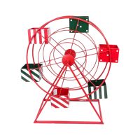 Конструкция декоративная Колесо обозрения h74 х 35 х 50 см, металл, красный/зеленый/белый, FA42-26 - вид 1 миниатюра