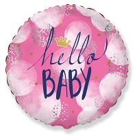 Шар фольгированный HELLO BABY Малышка 18" - вид 1 миниатюра