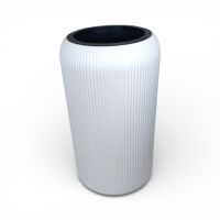 Кашпо пластиковое Волна d30 х h75(30) см, белый, FA57-41 - вид 1 миниатюра