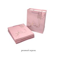 Сумка бумажная 32 х 26 х 12 см, Бантик, 12 шт, FA55-13 - вид 1 миниатюра