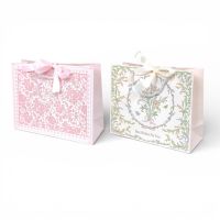 Сумка бумажная горизонтальная 20 х 25 х 10 см, Цветочный принт, 12 шт, FA55-1