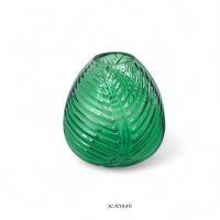 Ваза стеклянная Лист h12 х d4 см, зеленый, FA58-1 - вид 1 миниатюра