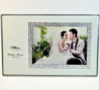 Фоторамка со стразами 31 см х 20 см, белый, Р80-1 - вид 1 миниатюра