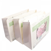 Сумка бумажная горизонтальная 33 х 42 х 15 см, Flowers newspaper, 12 шт, Z23-40 - вид 7 миниатюра