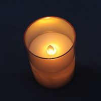 Свеча светодиодная в стеклянной колбе, h12.5 х d7 см, золотая дымка, Z19-5 - вид 1 миниатюра
