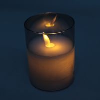 Свеча светодиодная в стеклянной колбе, h9.5 х d7.5 см, серебряная дымка, Z19-7 - вид 1 миниатюра