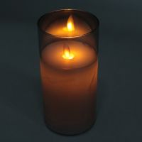 Свеча светодиодная в стеклянной колбе, h15 х d7 см, серебряная дымка, Z19-9 - вид 2 миниатюра