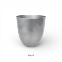 Кашпо пластиковое Металлик d37 х h38 см, серый, FA57-26