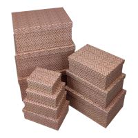 Коробка прямоугольная Плетение, набор из 10 шт, светло-коричневый, FA54-21 - вид 1 миниатюра