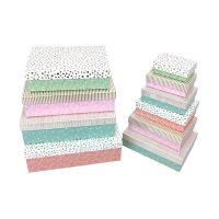 Коробка прямоугольная Разноцветный микс, набор из 10 шт, FA54-23