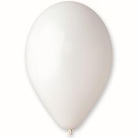Надувные шары без рисунка 14", 50 шт, пастель white - вид 1 миниатюра