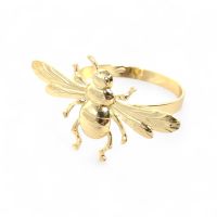 Кольцо для салфеток Пчела d4 см, 6 шт, металл, золото, FA61-6 - вид 2 миниатюра