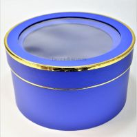 Коробка цилиндр с прозрачной крышкой, набор из 2 шт, синий, М55-4 - вид 1 миниатюра