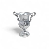 Кашпо металлическое Кубок Винтаж h24 х d14 см, серебро, FA63-5
