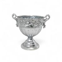 Кашпо металлическое Чаша Винтаж h23 х d20 см, серебро, FA63-6