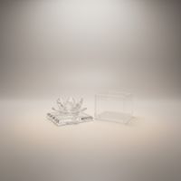 Шкатулка стеклянная Лотос h6(10) х 8 х 8 см, FA62-8 - вид 2 миниатюра