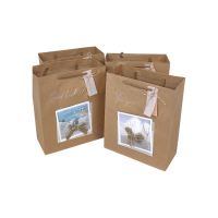 Сумка крафт с открыткой 32 х 26 х 12.5 см, 12 шт, FA55-40 - вид 1 миниатюра