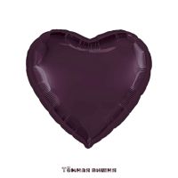 Шар фольгированный Сердце 36&quot;, темная вишня
