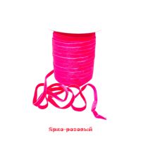 Лента бархатная двухсторонняя ПРЕМИУМ 1 см х 100 ярдов, P87-16 (ярко-розовый) - вид 4 миниатюра