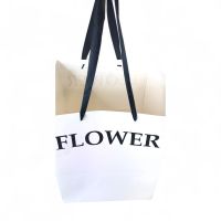 Сумка бумажная с широким дном FLOWER h40 х 32 х 32 см, 2 шт, белый, FA3-39 - вид 3 миниатюра