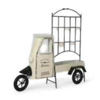 Подставка металлическая для цветов Автомобиль h150 х 34 х 154 см, черный/белый, FA59-12