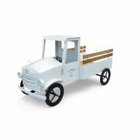 Подставка металлическая для цветов Грузовик h62 х 55 х 111 см, белый/натуральный, FA59-17 - вид 1 миниатюра