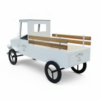 Подставка металлическая для цветов Грузовик h62 х 55 х 111 см, белый/натуральный, FA59-17 - вид 2 миниатюра