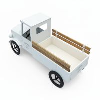 Подставка металлическая для цветов Грузовик h62 х 55 х 111 см, белый/натуральный, FA59-17 - вид 3 миниатюра